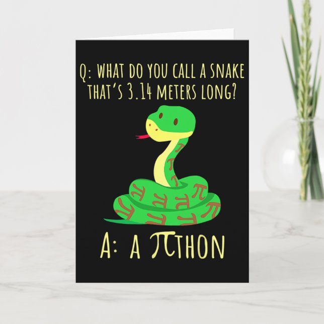 Carte Symbole Python Pithon Pi Prof de maths drôle Jour  (Devant)