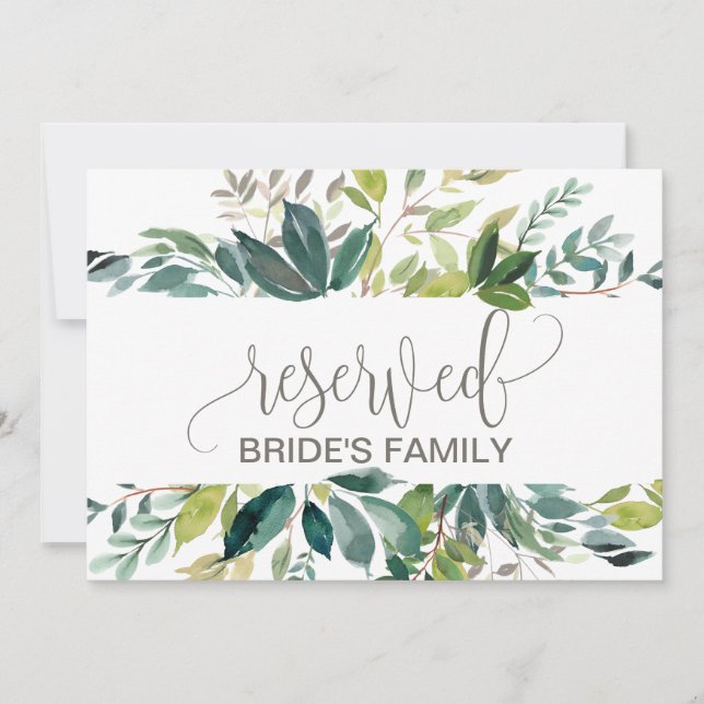 Carte Symbole réservé au feuillage (Devant)