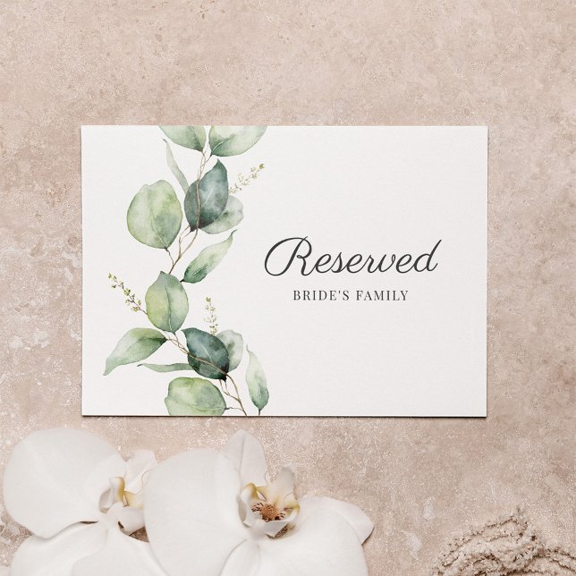 Carte SYMBOLE RÉSERVÉ Mariage botanique Eucalyptus Folia (Créateur téléchargé)