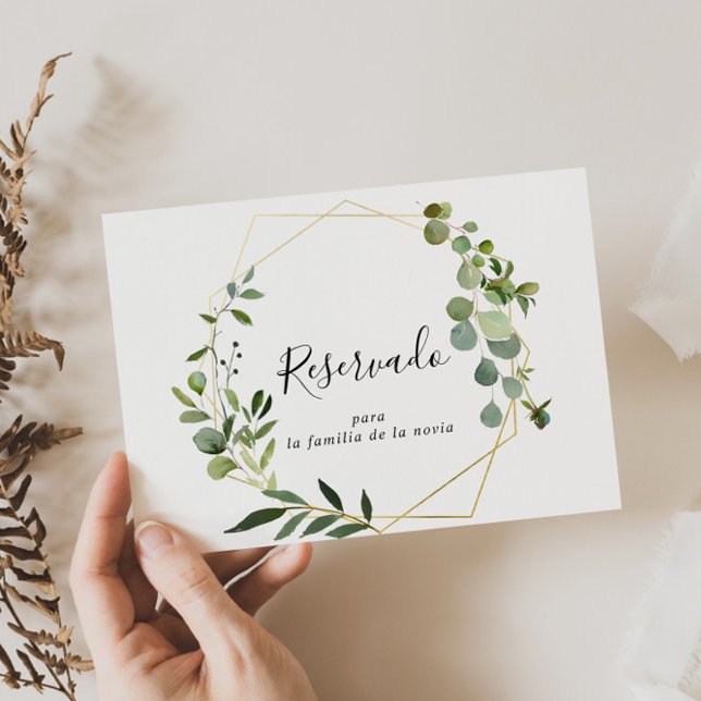 Carte SYMBOLE RÉSERVÉ Mariage espagnol vert tropical (Créateur téléchargé)