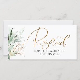 Carte Symbole romantique Gold Greenery Mariage blanc Rés