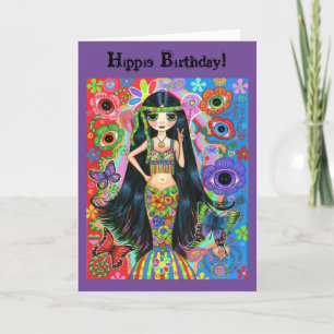Carte SYMBOLE SYMPATHIQUE Fille Sirène Psychedélique Mig