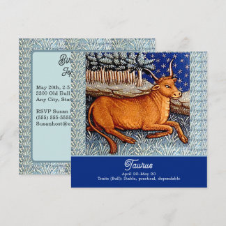 Carte Symbole Taurus Zodiac Bull fête d'anniversaire