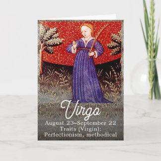 Carte Symbole Virgin Zodiac fête d'anniversaire