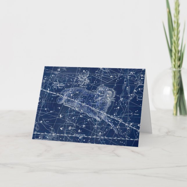 Carte Symbole Zodiac Aries Illustration Vintage (Devant)