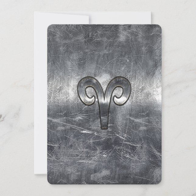 Carte Symbole Zodiaque Aries en style Argent (Devant)