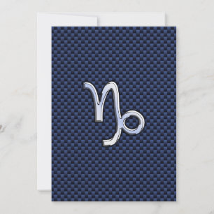 Carte SYMBOLE Zodiaque Capricorne bleu marine en fibre d