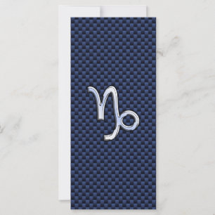 Carte SYMBOLE Zodiaque Capricorne bleu marine en fibre d