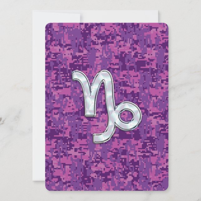 Carte SYMBOLE Zodiaque Capricorne sur Camo numérique Fuc (Devant)