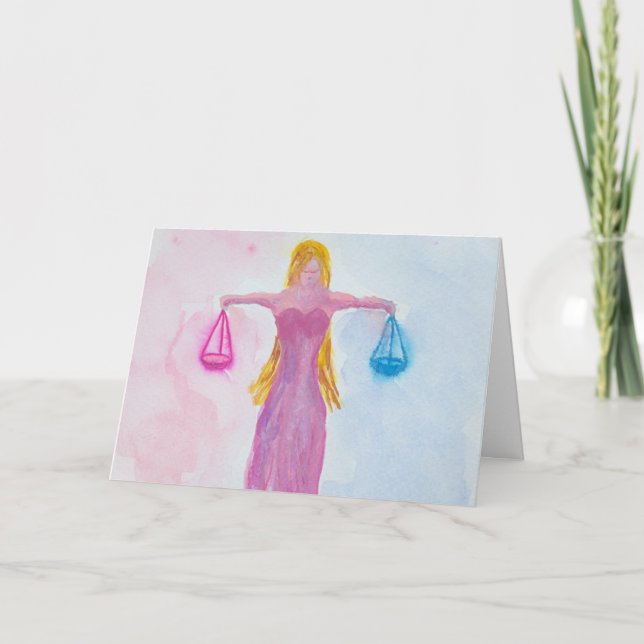 Carte SYMBOLE Zodiaque Libra Pastel Anniversaire (Devant)