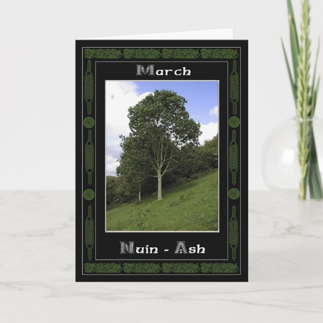 Carte Symboles de l'arbre d'anniversaire celtique de mar (Devant)