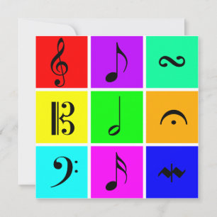 Carte symboles de musique vive