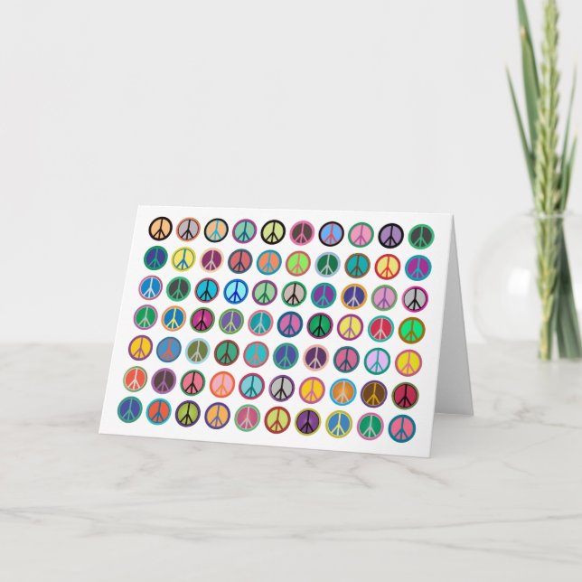 Carte Symboles de paix colorés (Devant)
