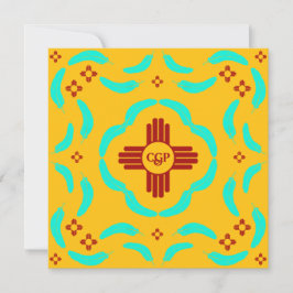 Carte Symboles Red Zia Nouveau-Mexique Plumes turquoise
