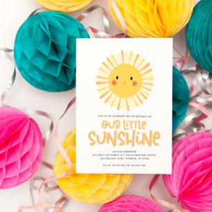 Carte Sympa jaune soleil illustration fête d'anniversair