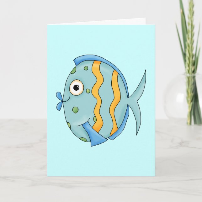 Carte Sympa Petit Tropical Océan Poisson Caractère de de (Devant)