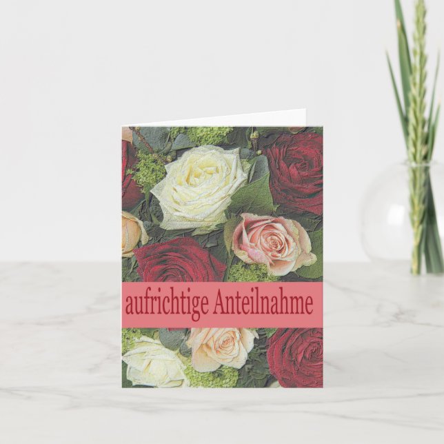 Carte Sympathie allemande, Herzliches beileid (Devant)