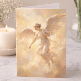 Carte Sympathie angélique Condoléances Pensées pour vous