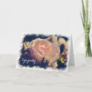 Carte Sympathie Aquarelle Beau Rose de pêche