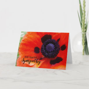 Carte Sympathie au coeur de la fleur de pavot