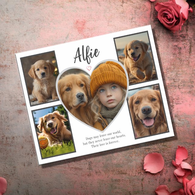 Carte Sympathie avec animal de compagnie 5 photo Collage (Custom dog sympathy 5 photo collage )