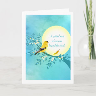 Carte Sympathie avec Goldfinch Bird sur une branche de f