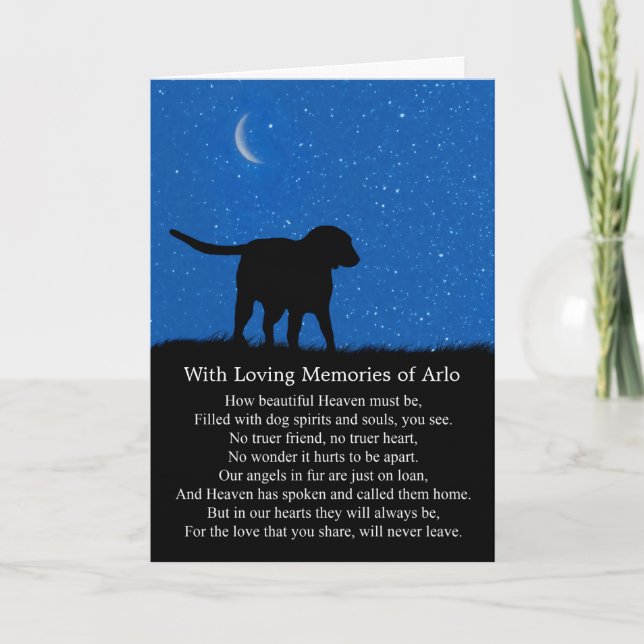 Carte Sympathie avec le Labrador et les étoiles Nom pers (Devant)