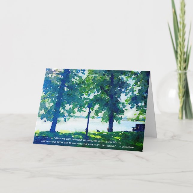 Carte Sympathie calme bleu et vert Tulaby Lakeside (Devant)