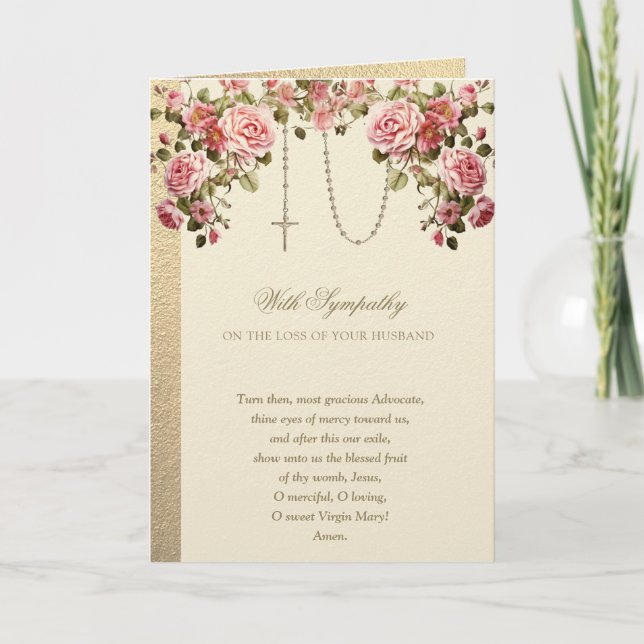 Carte Sympathie catholique Condolence Mari (Devant)