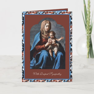 Carte Sympathie catholique Vierge Marie Jésus Rosaire Ca