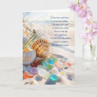 Carte Sympathie Condoléances Sincères avec Coquillage de