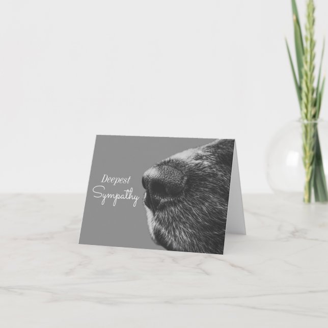 Carte Sympathie de chien animal | Condolence de chien (Devant)