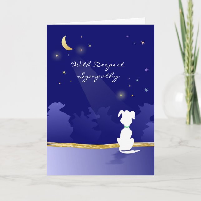 Carte Sympathie de chien - Lune et étoiles (Devant)
