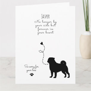 Carte Sympathie de chien, nom personnalisé. Perte