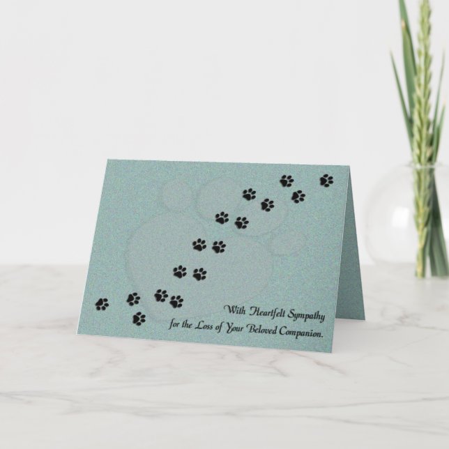Carte Sympathie de chien ou de chat de coeur (Devant)