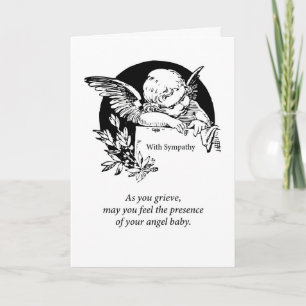 Carte Sympathie de fausse couche Angle Vintage en noir b