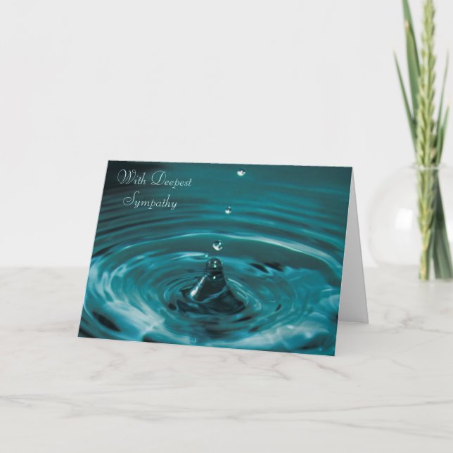 Carte Sympathie de goutte d'eau turquoise (Devant)