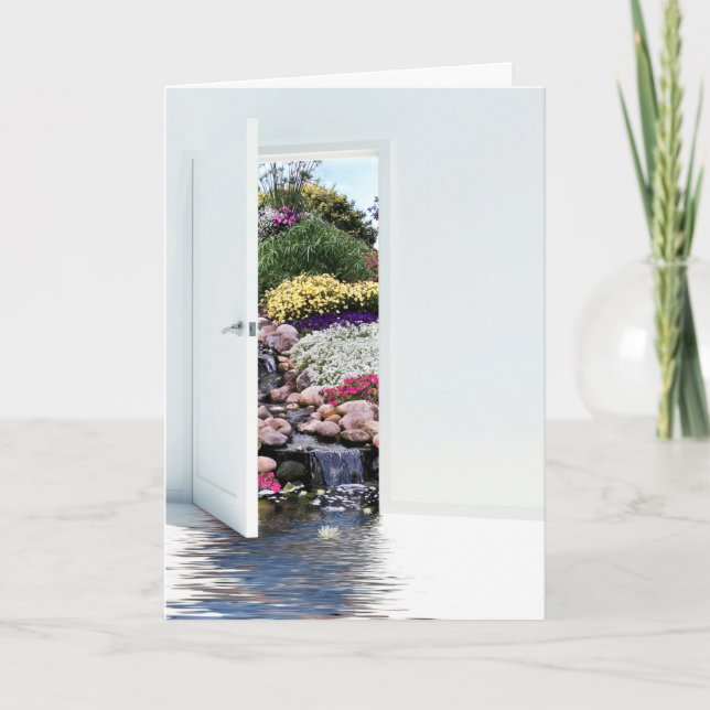Carte Sympathie de la porte de jardin ouverte (Devant)