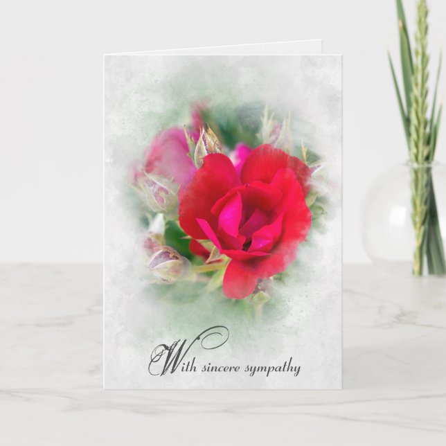 Carte Sympathie de la Rose rouge (Devant)