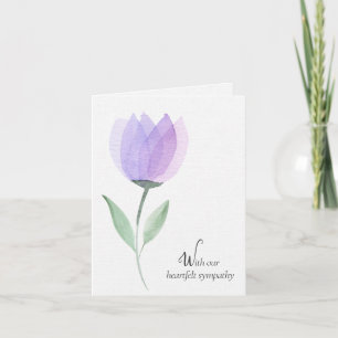 Carte Sympathie de la tulipe d'aquarelle violette