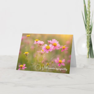 Carte Sympathie des marguerites Fleurs sauvages roses