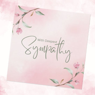 Carte Sympathie des roses roses douces