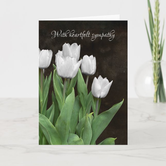 Carte Sympathie des Tulipes blanches (Devant)
