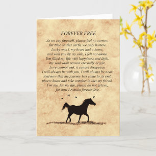Carte Sympathie du cheval Beau poème sur parchemin Look
