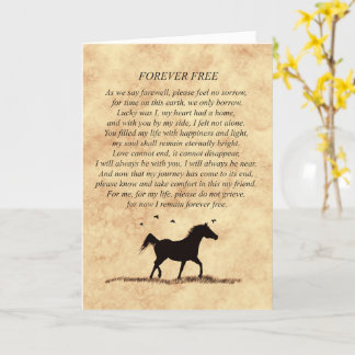 Carte Sympathie du cheval Beau poème sur parchemin Look