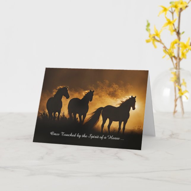 Carte Sympathie du cheval Condoléances perte du cheval (Fleur jaune)