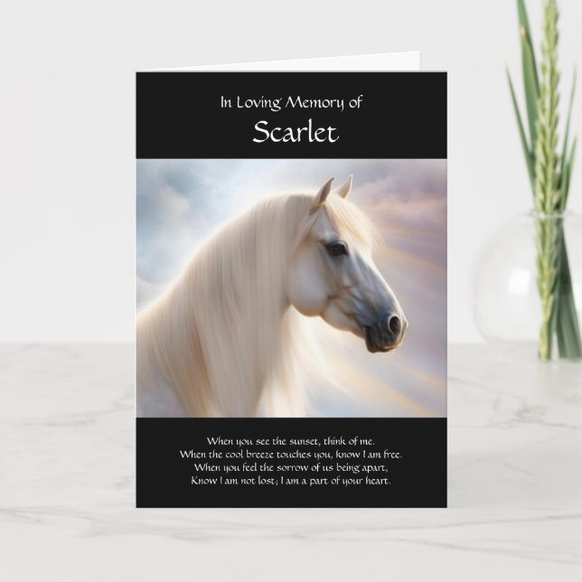 Carte Sympathie du cheval Nom et photo personnalisés (Devant)