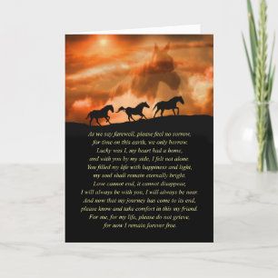 Carte Sympathie du cheval Poème Spirituel Memorial