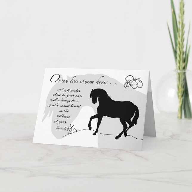 Carte Sympathie du cheval Silhouette noire (Devant)