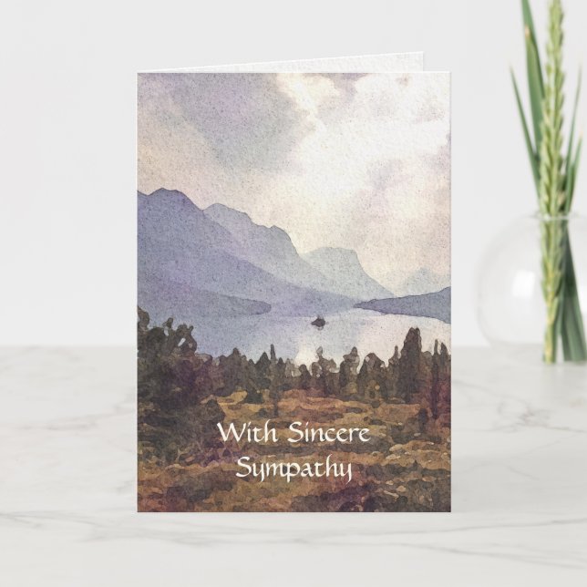 Carte Sympathie du lac Watercolor Mountain (Devant)